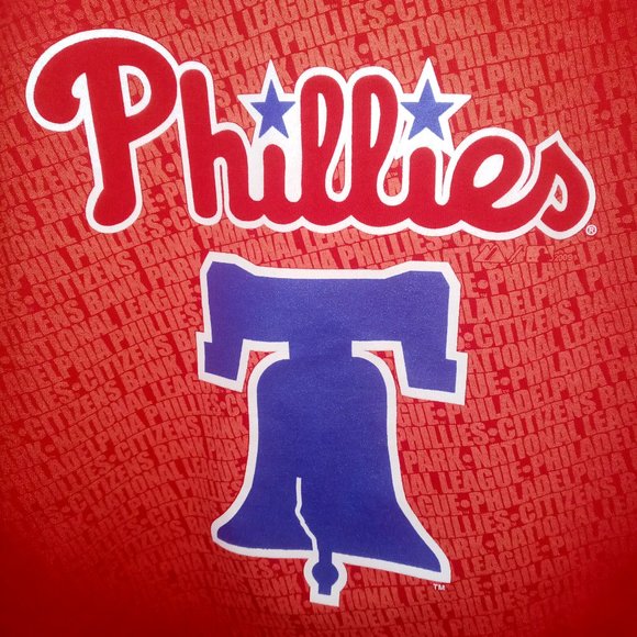 NL MAJESTIC PHILADELPHIA PHILLIES LOGO MENS RED TEE SHIRT SZ XL - Picture 4 of 5